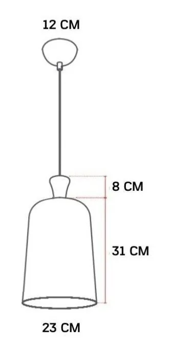 Luminaria Pendente Bell Aco E-27 Cinza 23Cm Avant