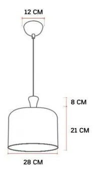 Luminaria Pendente Bell Aço E27 1X40W Cinza 28Cm Avant