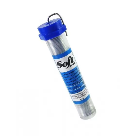 Tubo Estanho de Solda 4mt Soft Metais 25gr 1mm Tubete Azul