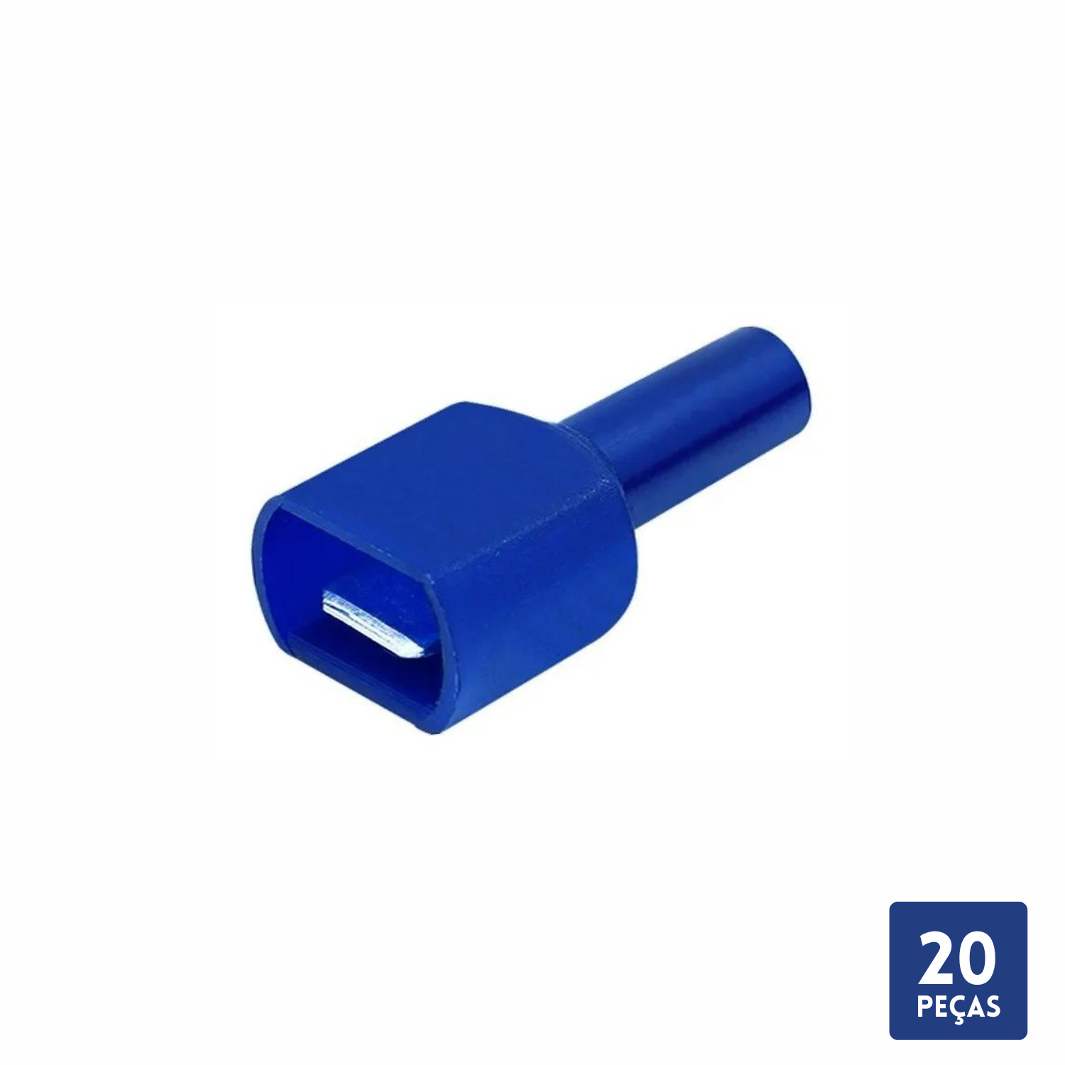 Terminal Macho Isolado Azul 1,5mm a 2,5Mm 20Pçs