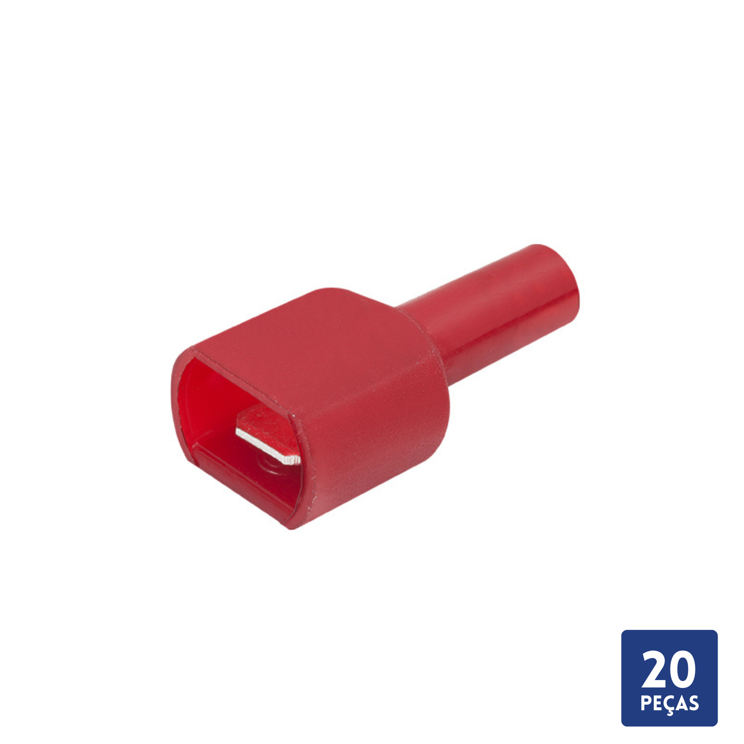 Terminal Macho Isolado Vermelho 0,5mm a 1,5mm 20 Pçs