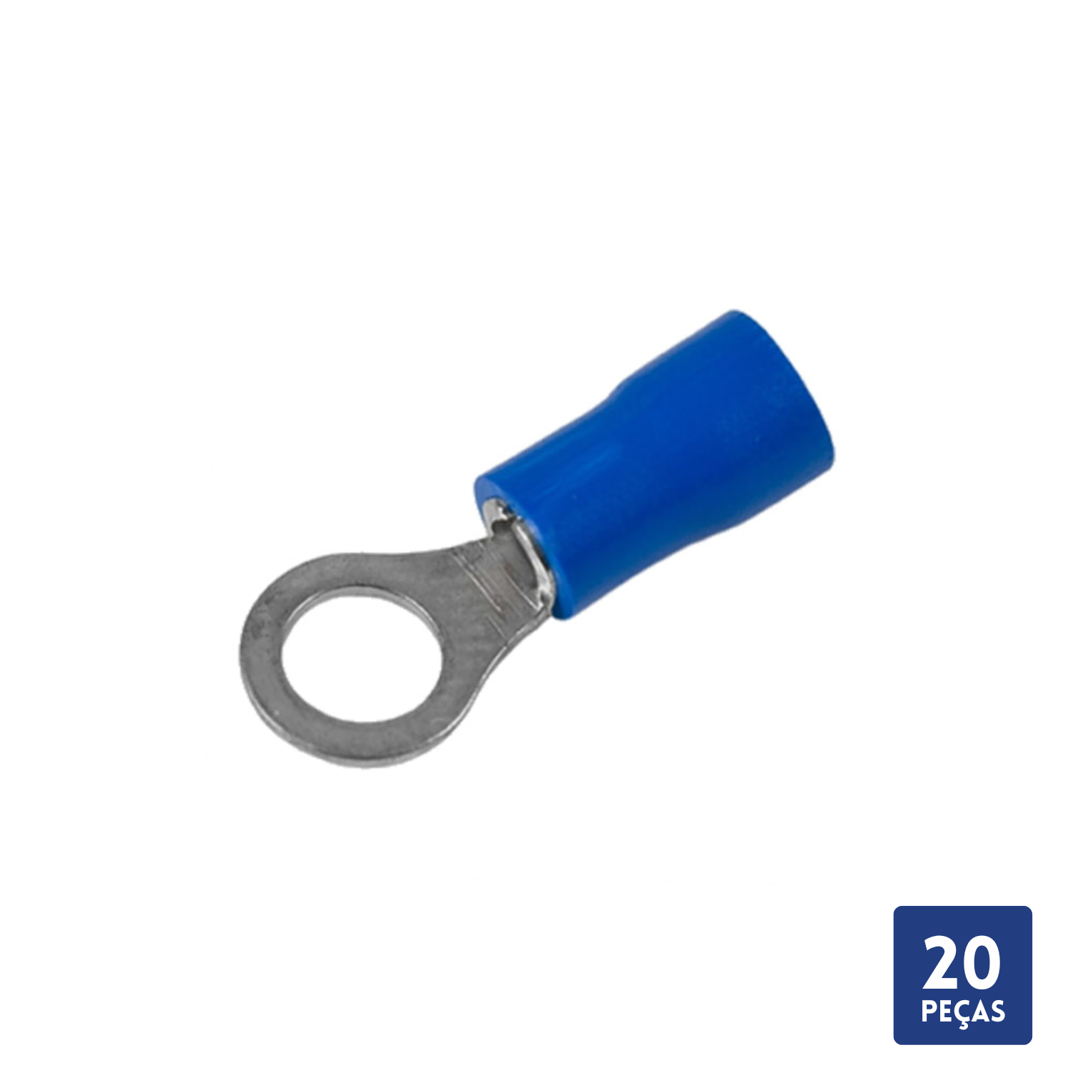 Terminal Olhal Pré-Isolado Azul 8mm 20 Pçs