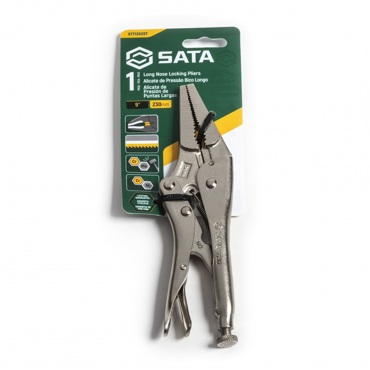 Alicate De Pressão Bico Longo 9" St71302st Sata