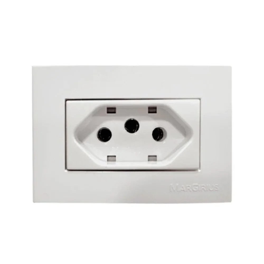 Tomada Branca Sleek 2P+T 20A 250V Margirius