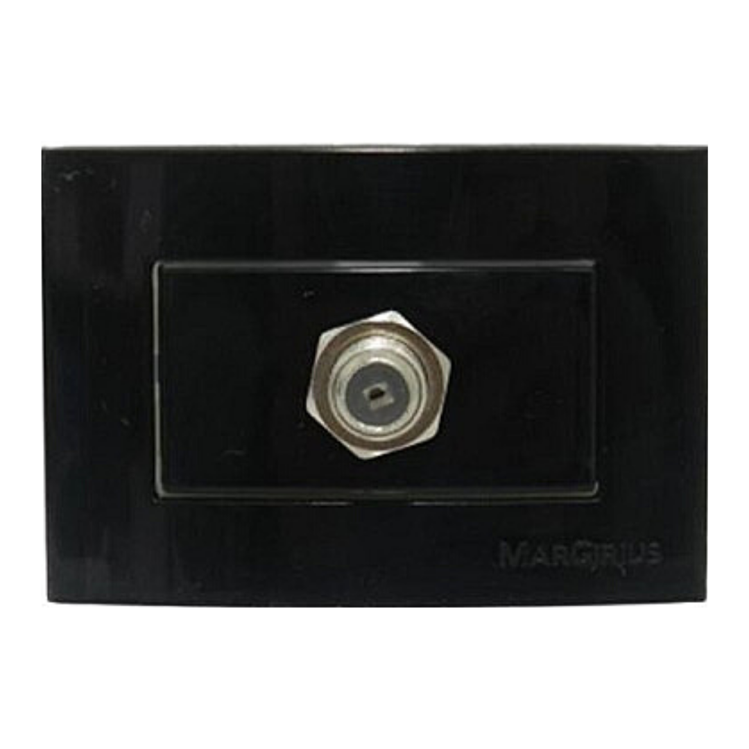 Tomada para antena de TV Coaxial Preta Sleek Margirius