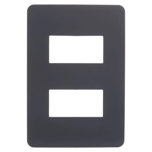 Placa 4X2 2 Postos Stellar Black Orion S730121294 Schneider