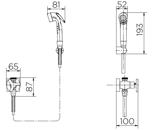 Ducha Higiênica Registro Gatilho Docol City grafite escovado