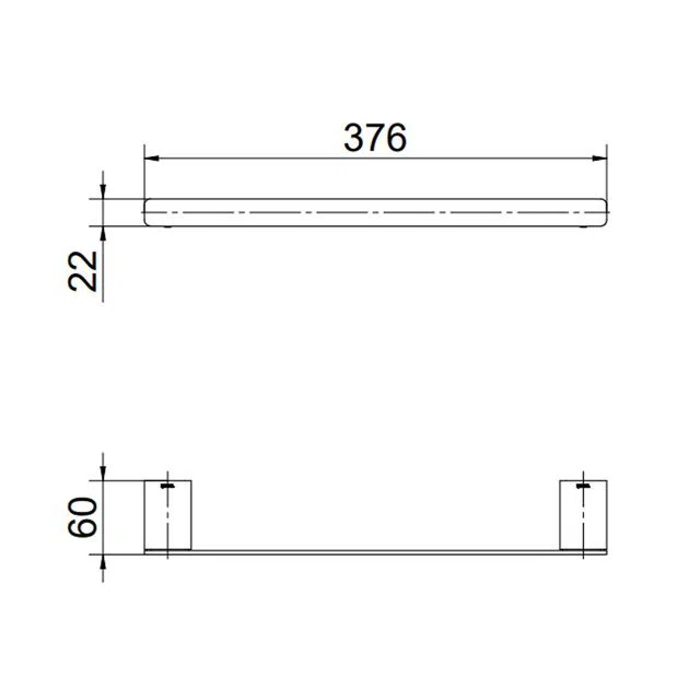 Porta Toalha de Rosto 30cm Flat Grafite Escovado 01013670 Docol