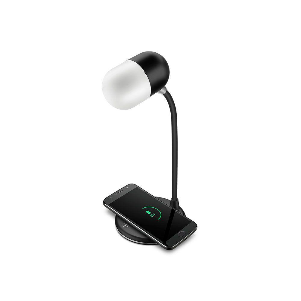 Luminária LED Mesa Lumi Play Carregador Indução Preto Elgin