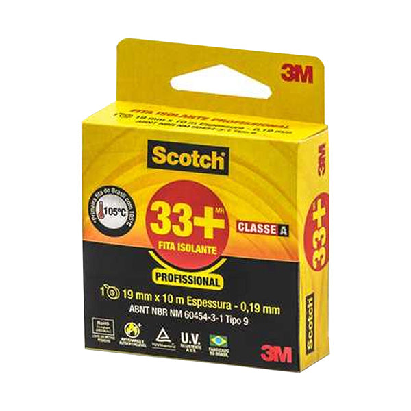 Fita Isolante Profissional 33+ 19mm x 10m 3M Scotch