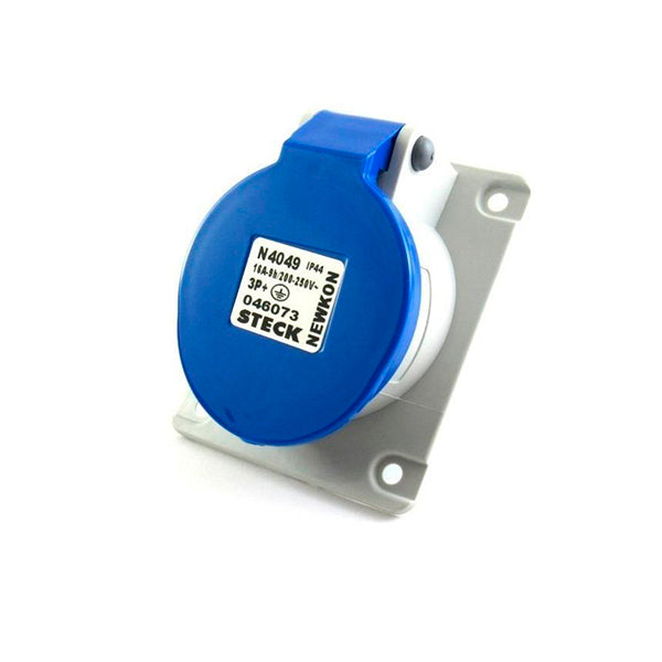 Tomada De Embutir 3p+t 16a 200/250v Azul N4049 Steck