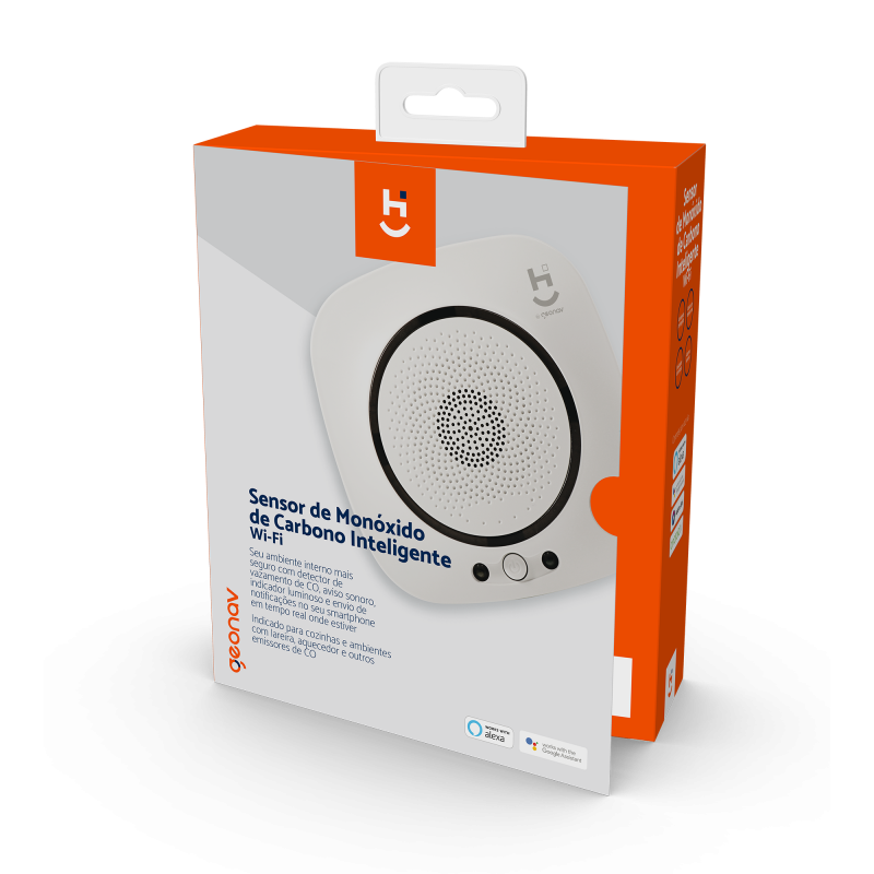 Sensor de Gas Inteligente Wifi Branco Geonav