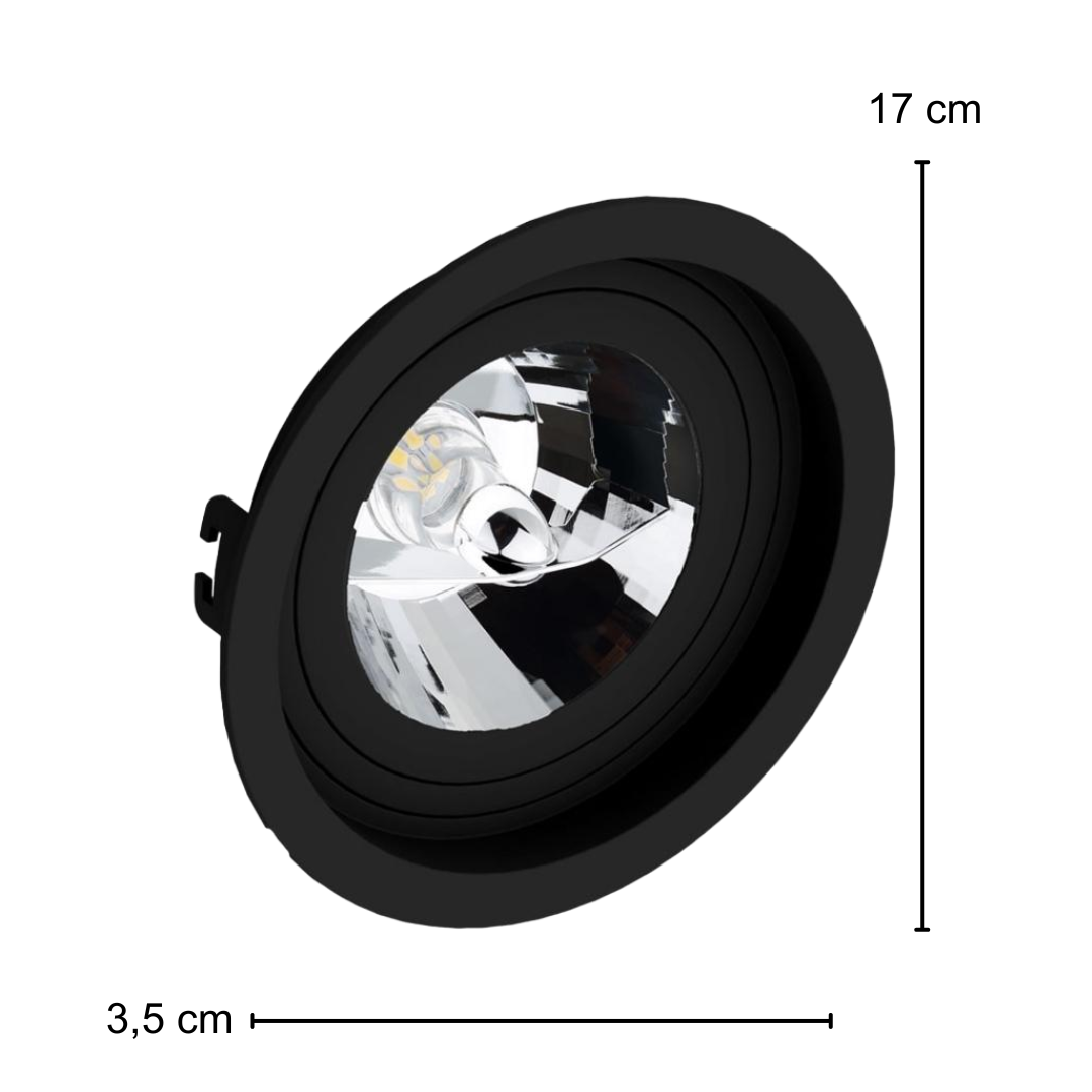 Spot Redondo Recuado Pt  Ar111 Dim 11W 2700K Bivolt Ledvance