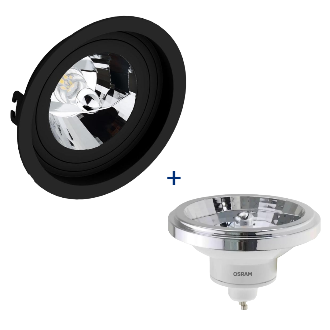 Spot Redondo Recuado Pt Ar111 Dim 12W 2700K Bivolt Ledvance