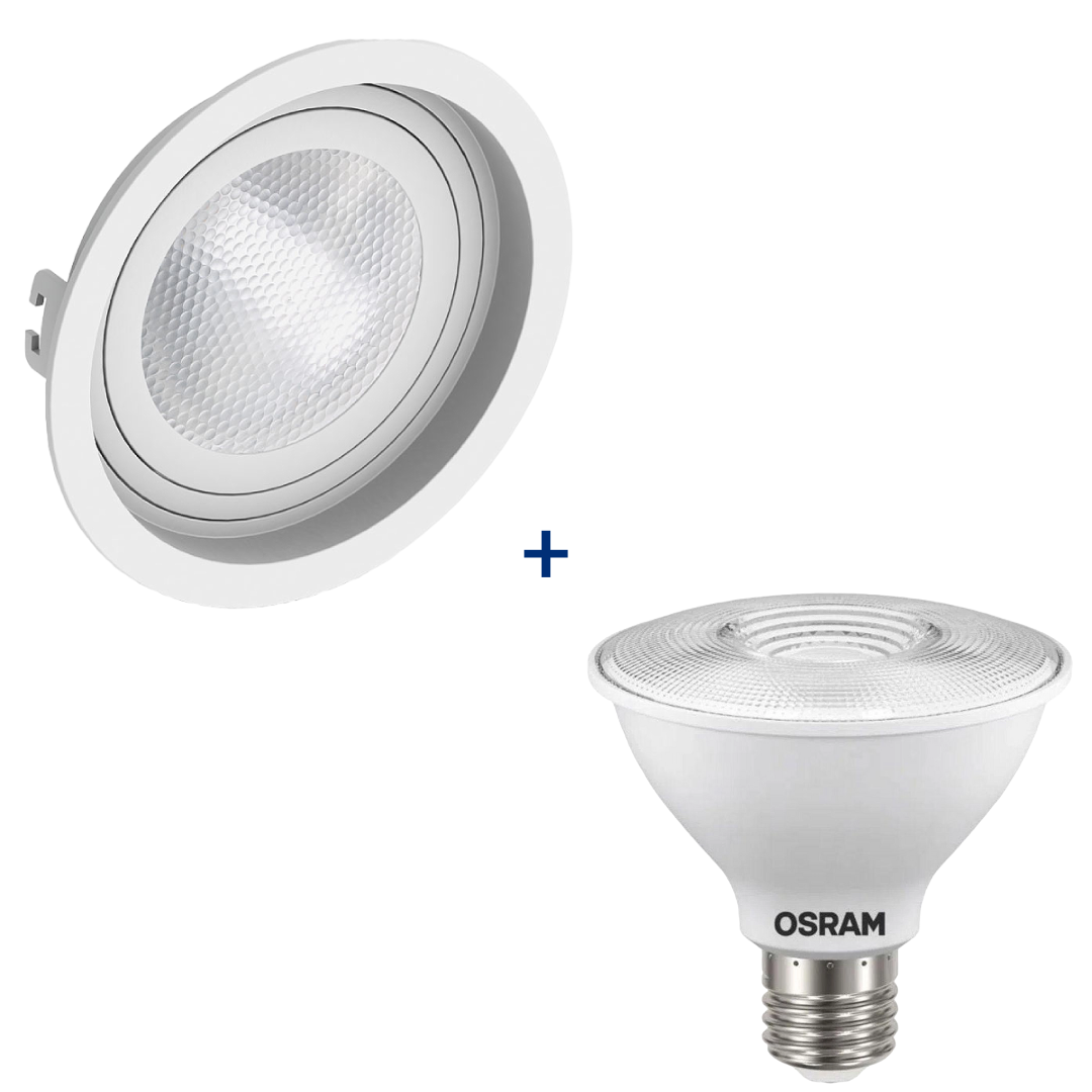 Spot Led Redondo Recuado Branco Par30 9,5W 900Lm Ip20 Osram