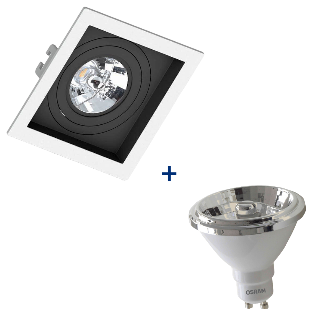 Spot Quadrado Embutir Br/Pt Ar70 12 4,8W 2700K Biv Ledvance