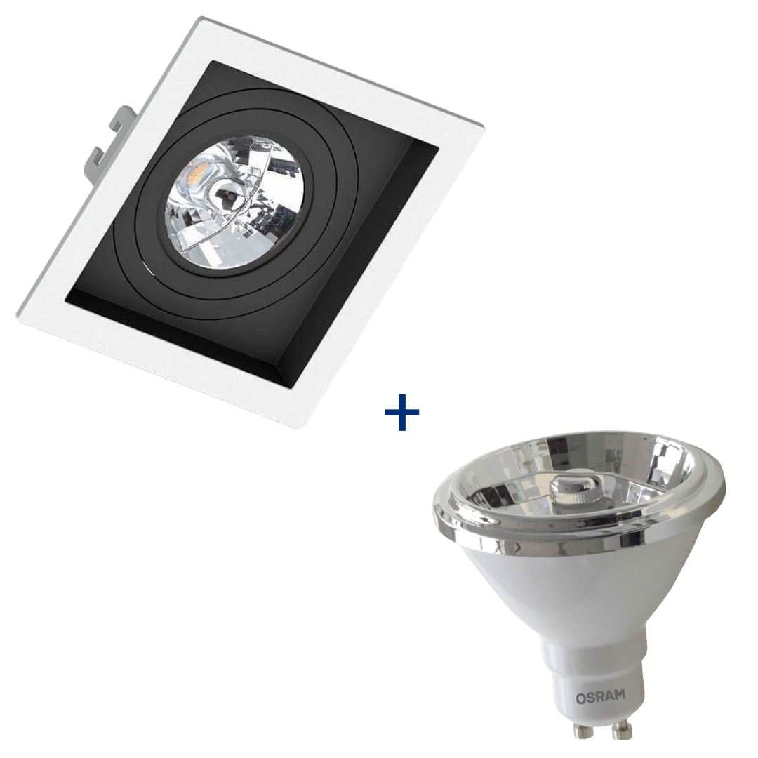 Spot Quadrado Embutir Br/Pt Ar70 Dim 4,2W 2700K Biv Ledvance