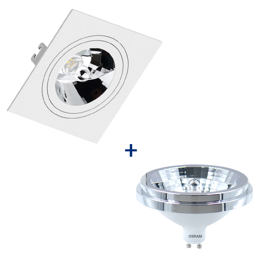 Spot Quadrado Embutir Br Ar111 Dim 11W 2700K Bivolt Ledvance