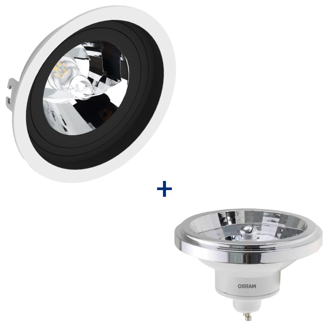 Spot Embutir Redondo Br/Pt Ar111 Dim 12W 2700K Biv Ledvance