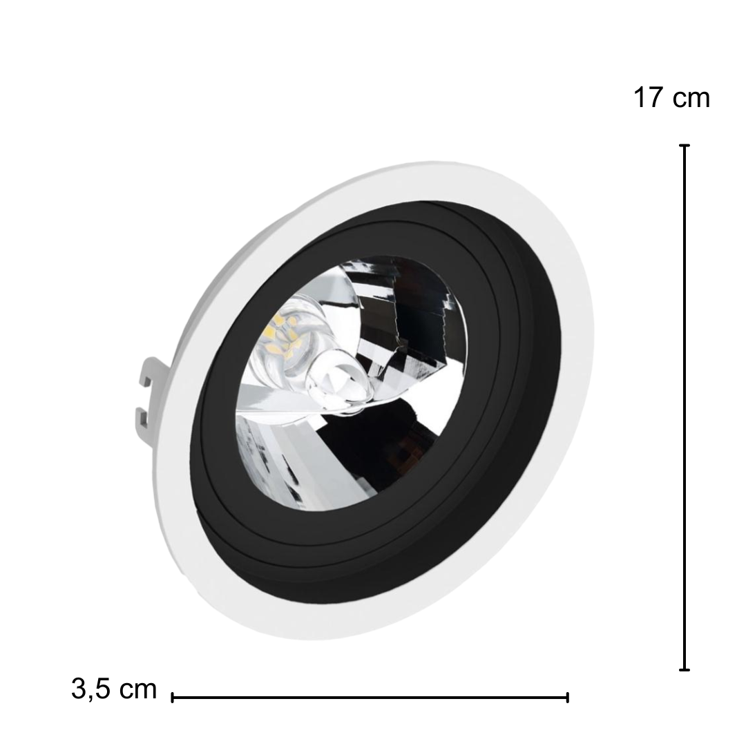 Spot Embutir Redondo Br/Pt Ar111 Dim 12W 2700K Biv Ledvance