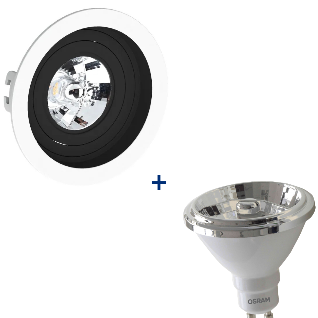 Spot Embutir Redondo Br/Pt Ar70 Dim 4,2W 2700K Biv Ledvance