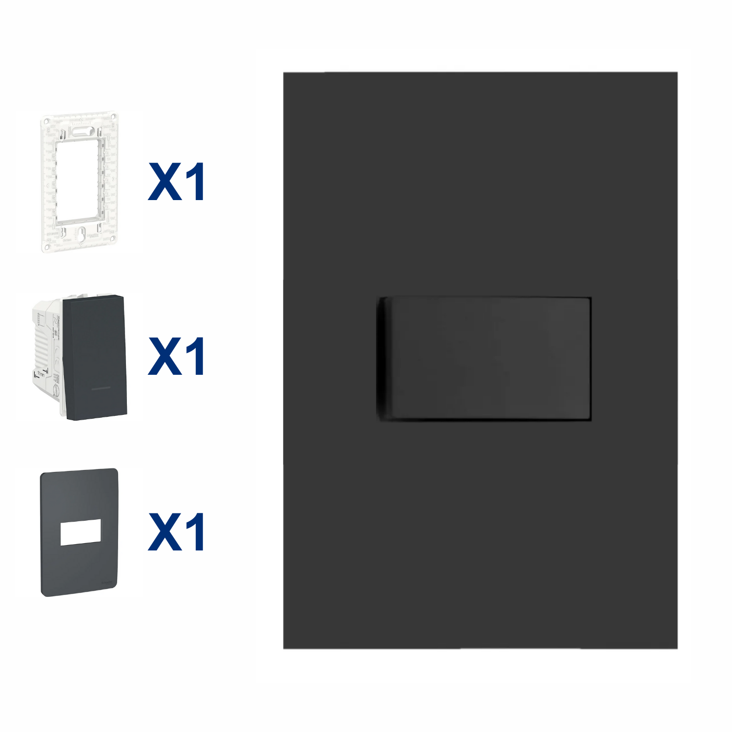 Conjunto De Interruptor Paralelo 1 Modulo 10A 4X2 Pt Orion Schneider