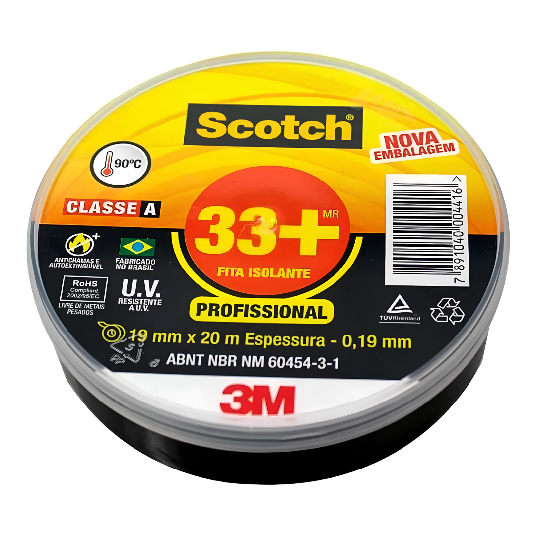 Fita Isolante Profissional 33+ 19mm x 20m 3M Scotch