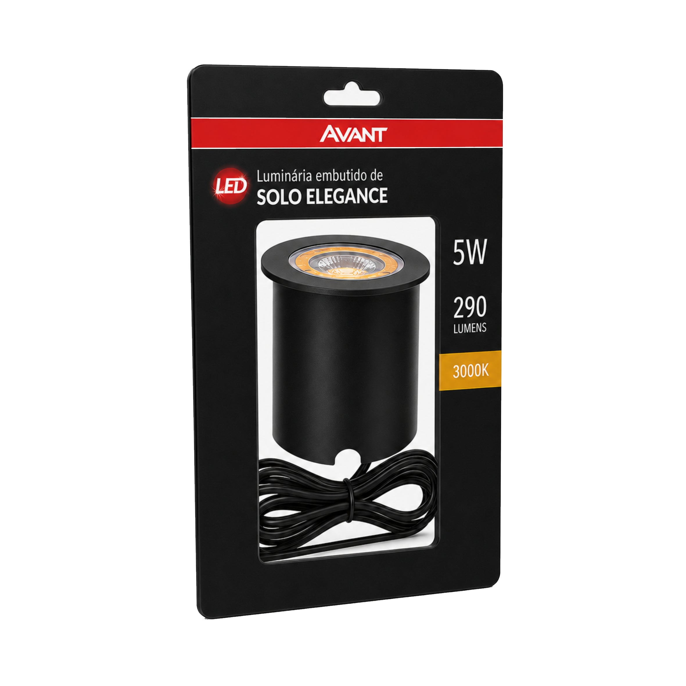 Balizador LED Solo 5W 3000K 290Lm IP67 Preto Elegance Avant