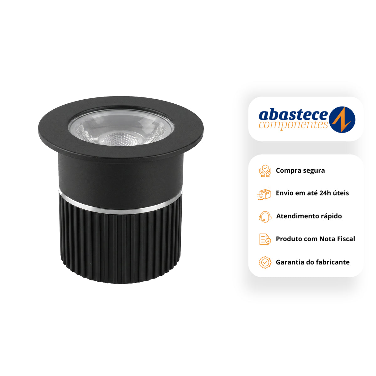 Balizador LED Solo 5W 3000K 290Lm IP67 Preto Elegance Avant