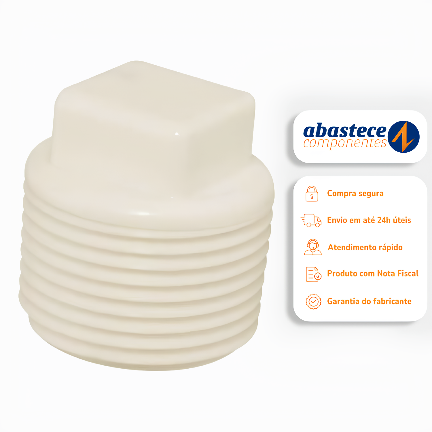 Plug Roscavel 1/2" Pvc Branco 11763 Amanco