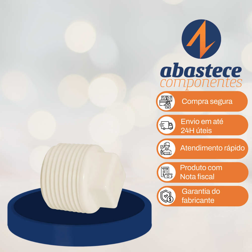 Plug Roscavel 3/4" Pvc Branco 11764 Amanco