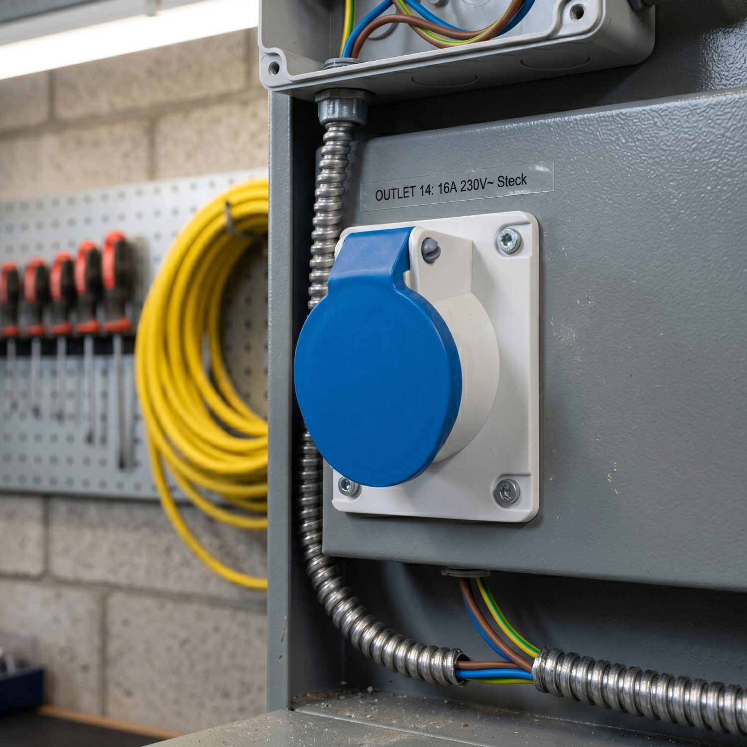 Tomada De Embutir 2p+t 16a 200/250v Azul - N3046 - Steck