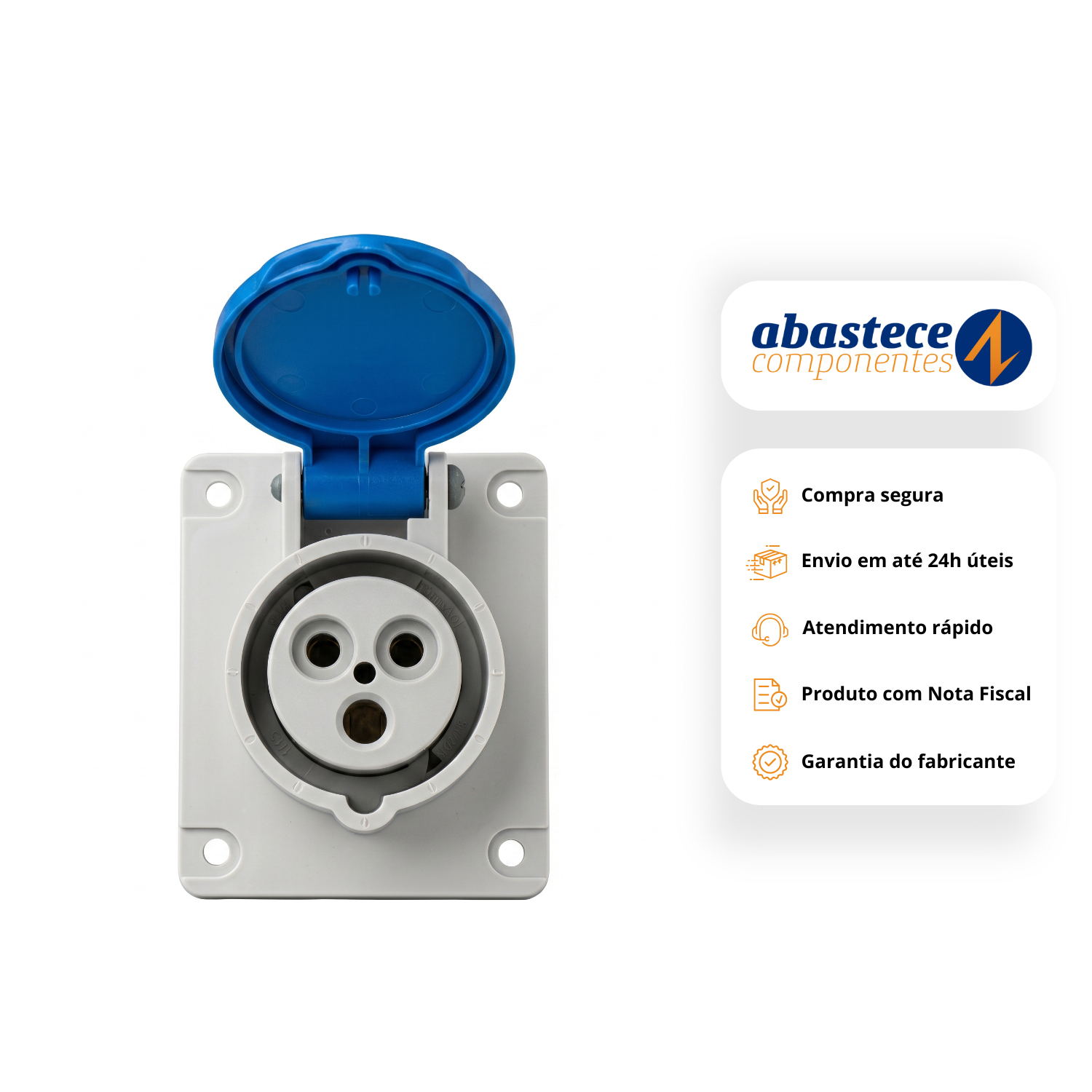 Tomada De Embutir 2p+t 16a 200/250v Azul - N3046 - Steck