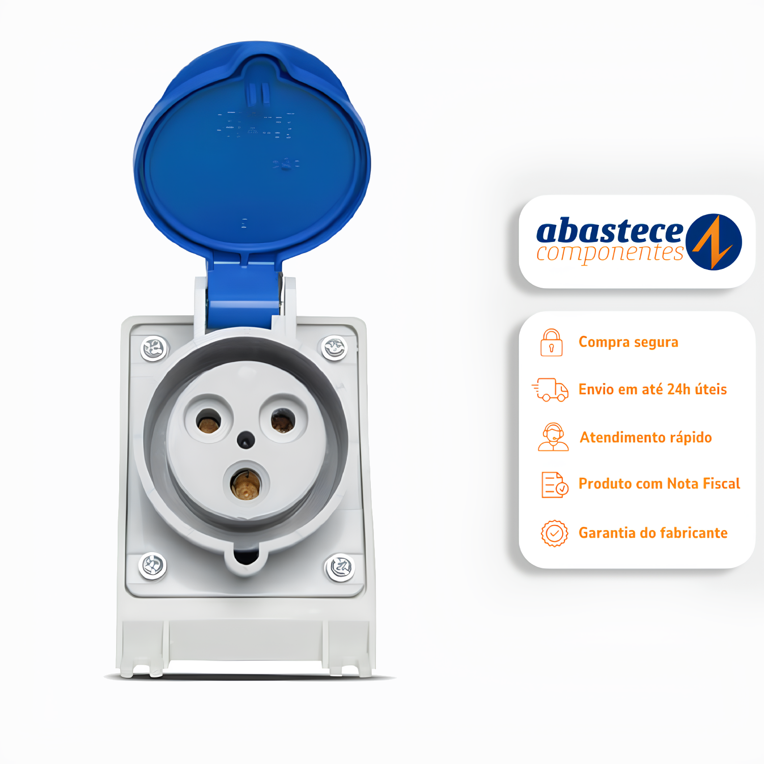 Tomada De Embutir 3p+t 16a 200/250v Azul N4049 Steck