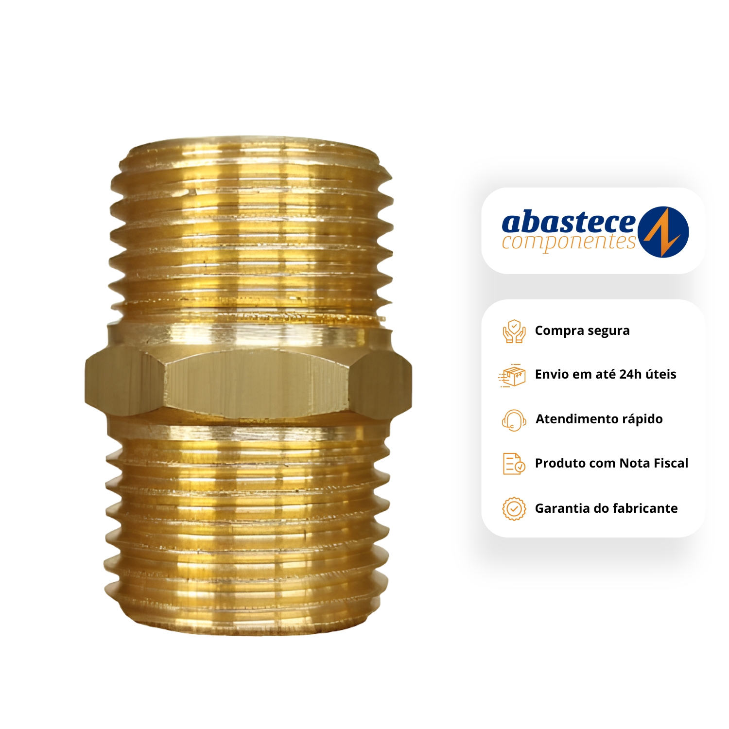 Niple Reto Com Rosca Bsp 11604E 3/4” X 3/4” Garden
