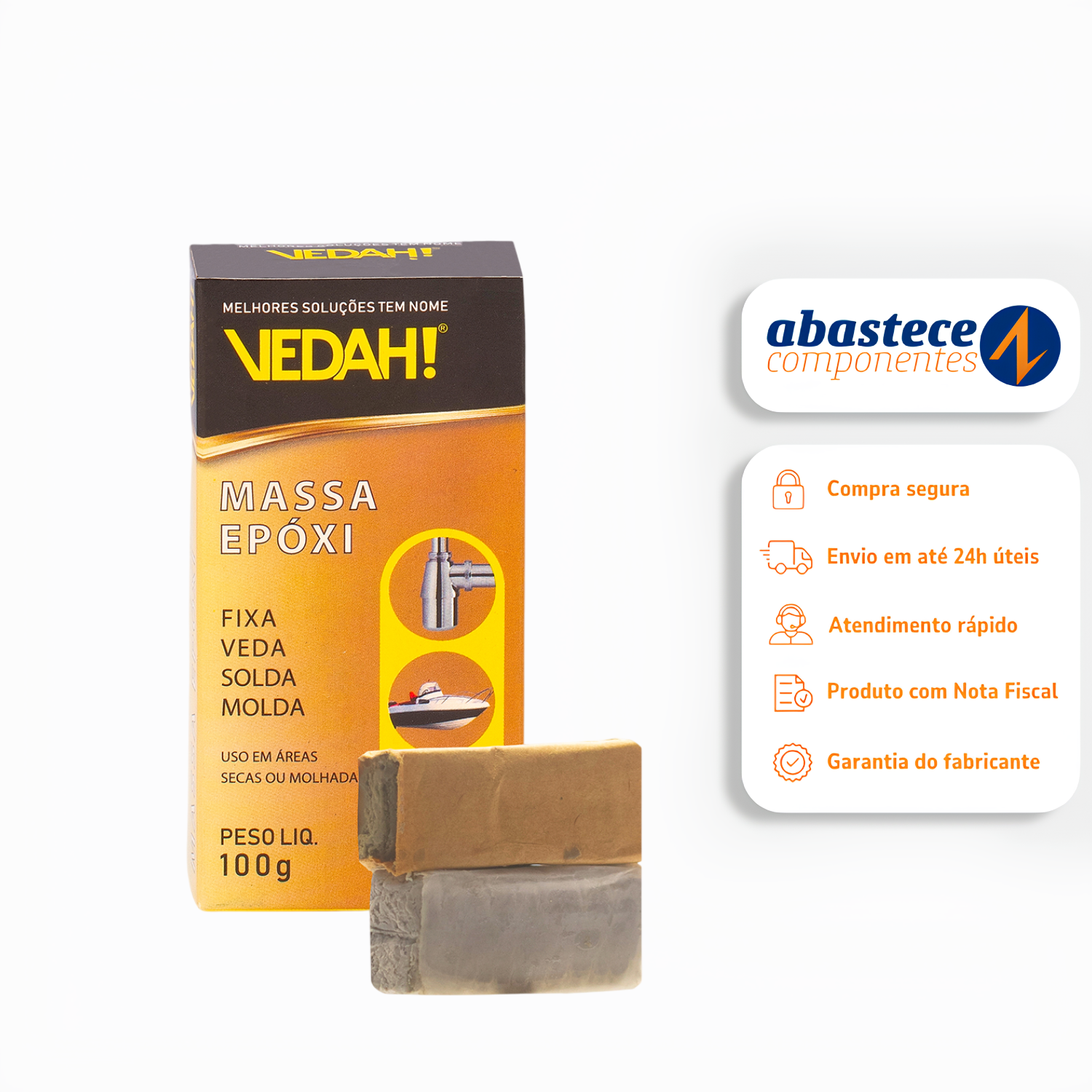 Massa Epoxi 100g Vedah