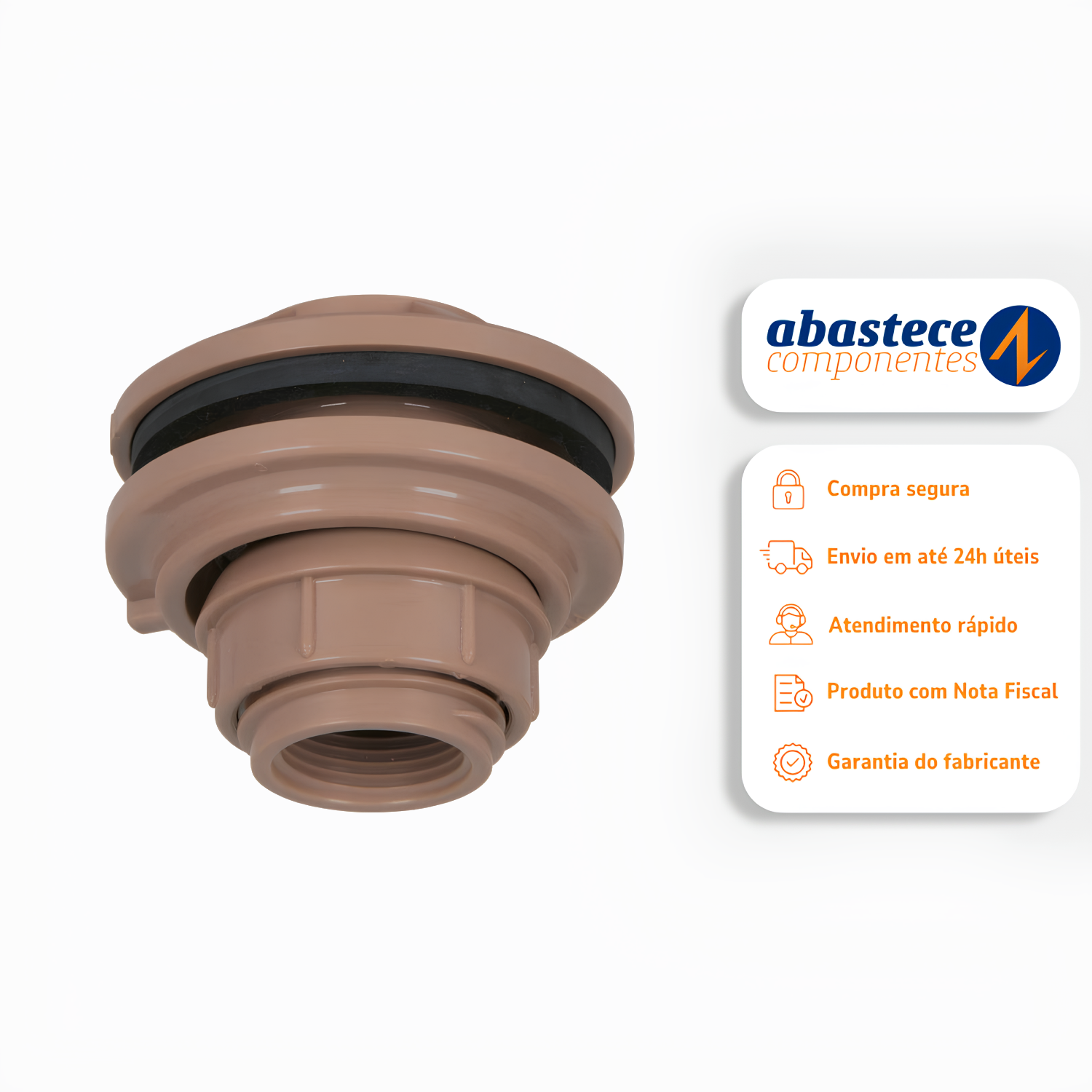 Adaptador Flange Rosca Interna Caixa D'água 40mm x 1.1/4" Pvc Marrom Amanco