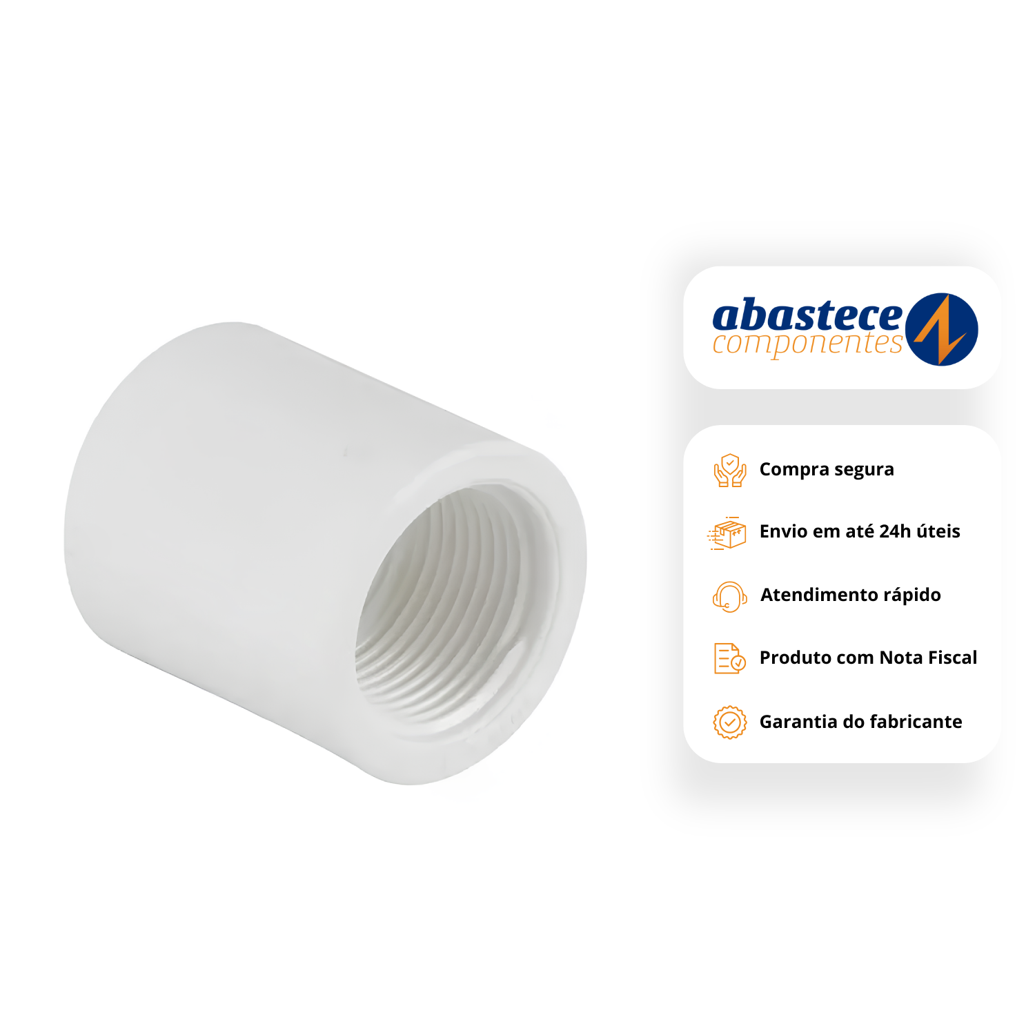 Luva Roscável 1/2" (20mm) PVC Rígido 39174090 Amanco'