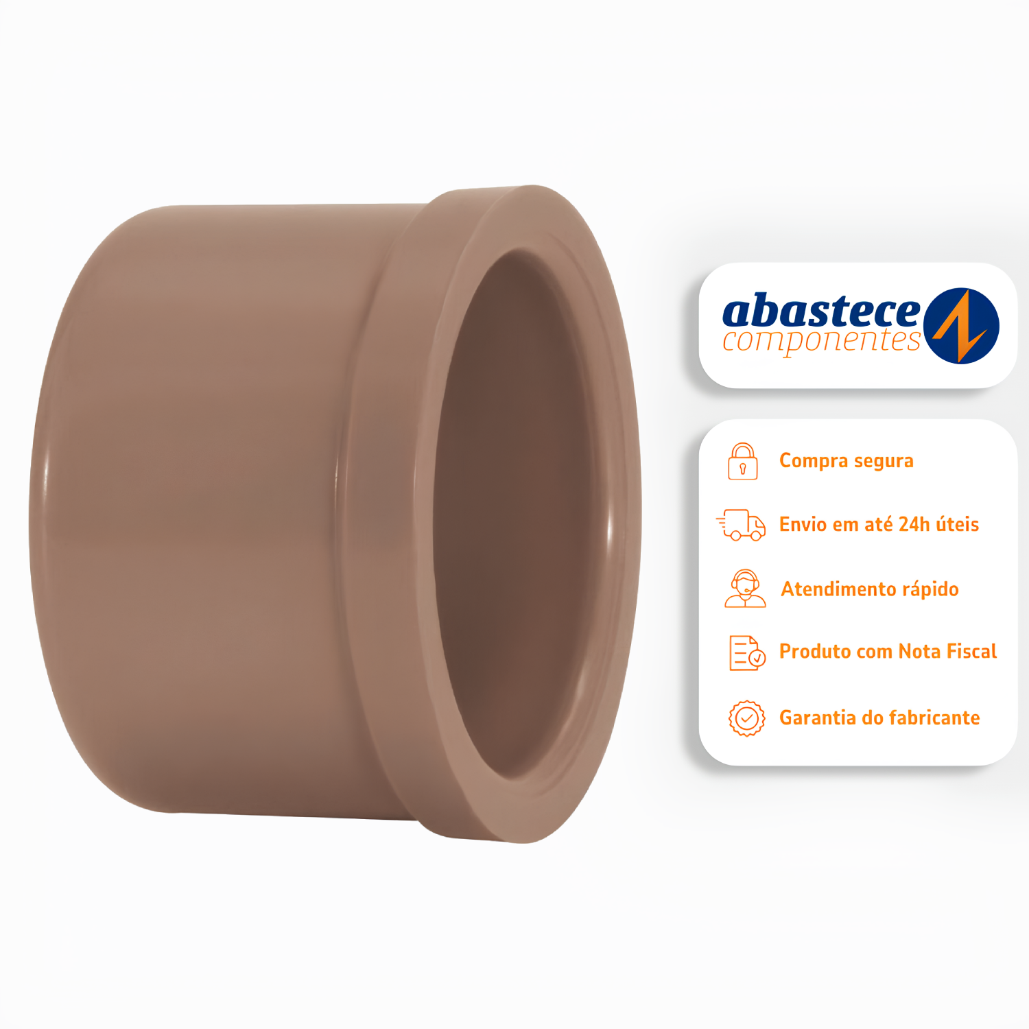 Cap Para Tubo Soldavel 50MM Pvc Marrom 11573 Amanco