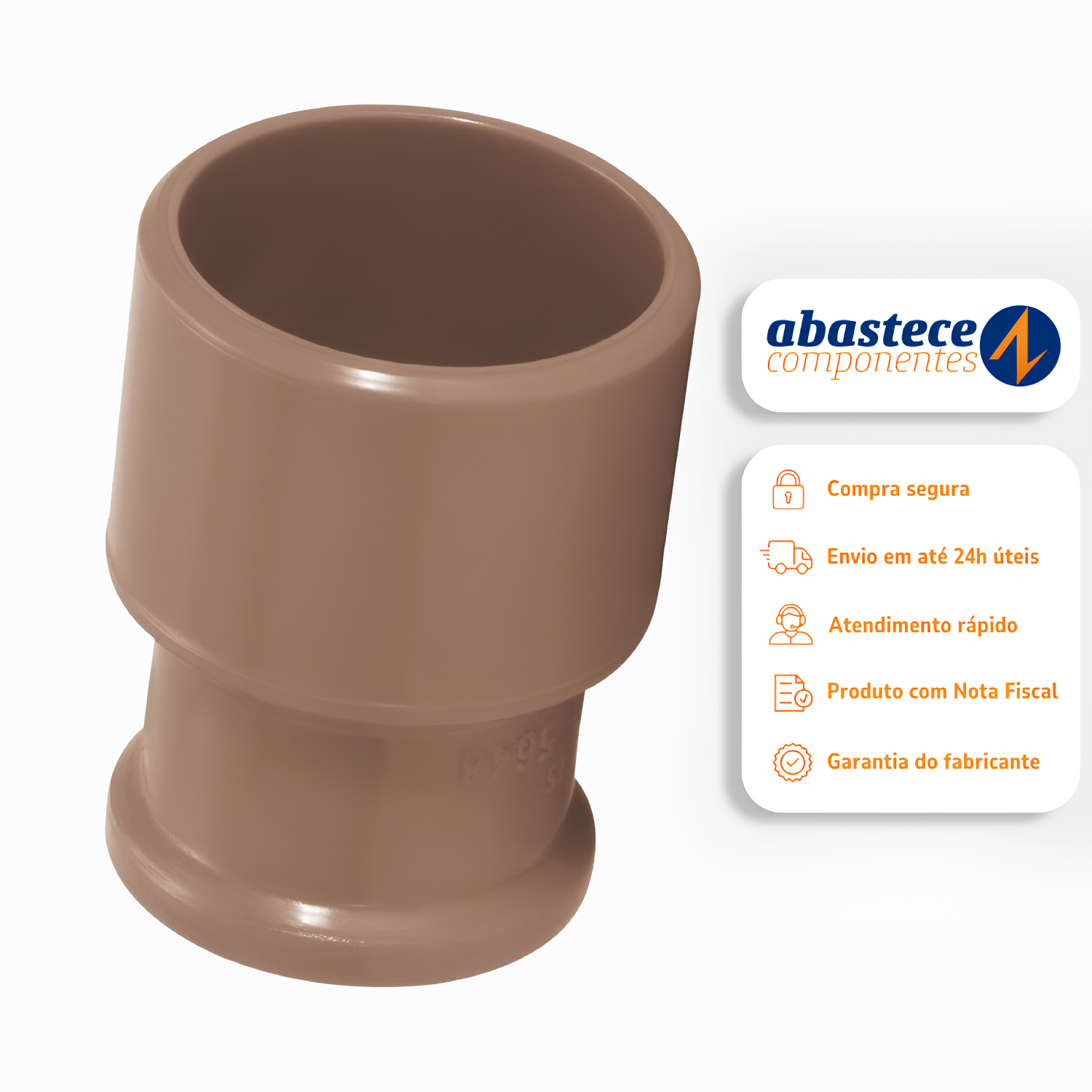 Bucha De Redução Soldável Longa 60X25mm Pvc Marrom 11546 Amanco