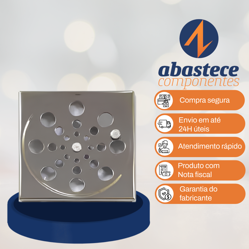 Grelha Ralo Quadrado Inox 10Cm C/Fecho