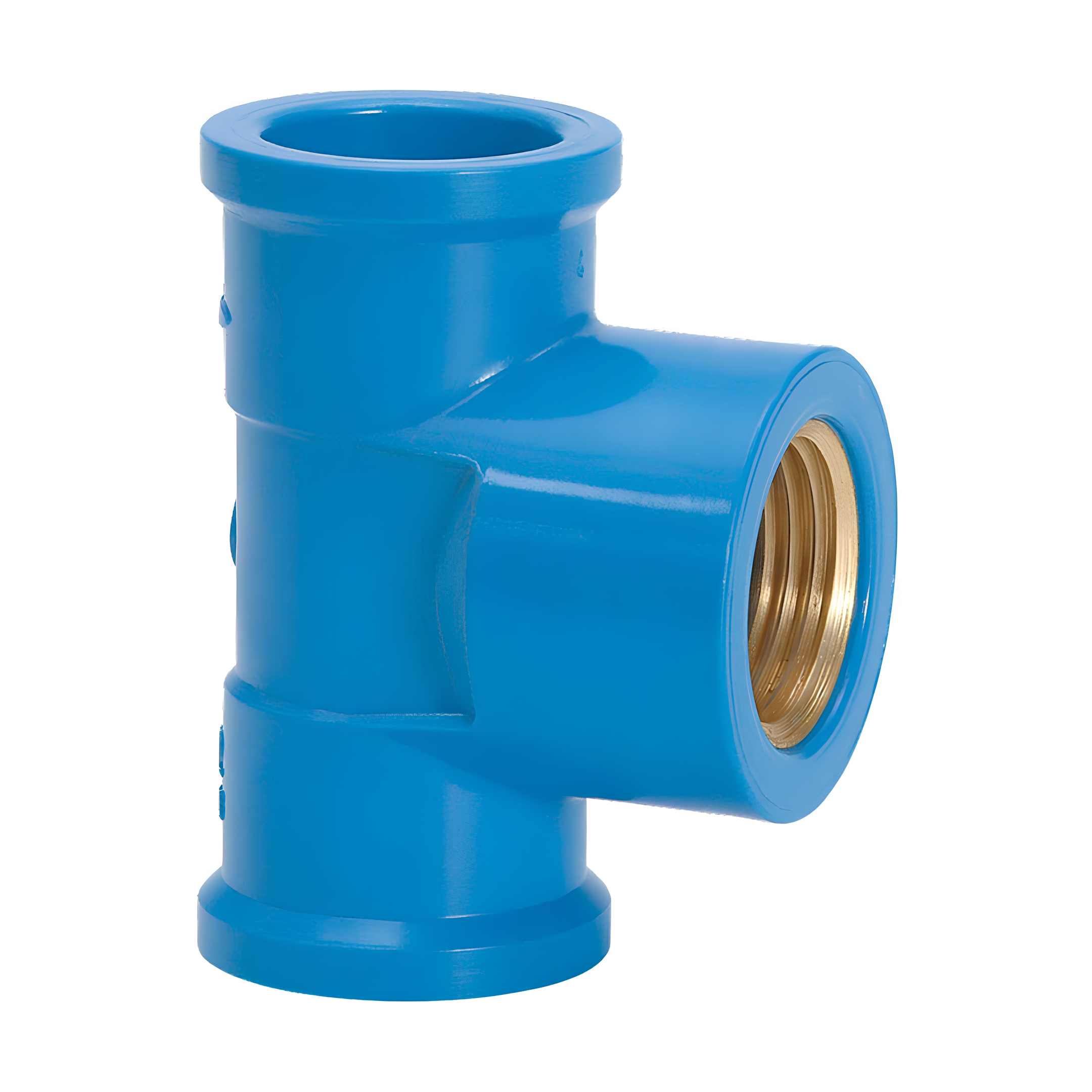 Tê Soldável com Bucha de Latão 25mm x 1/2" Pvc Azul 11843 Amanco