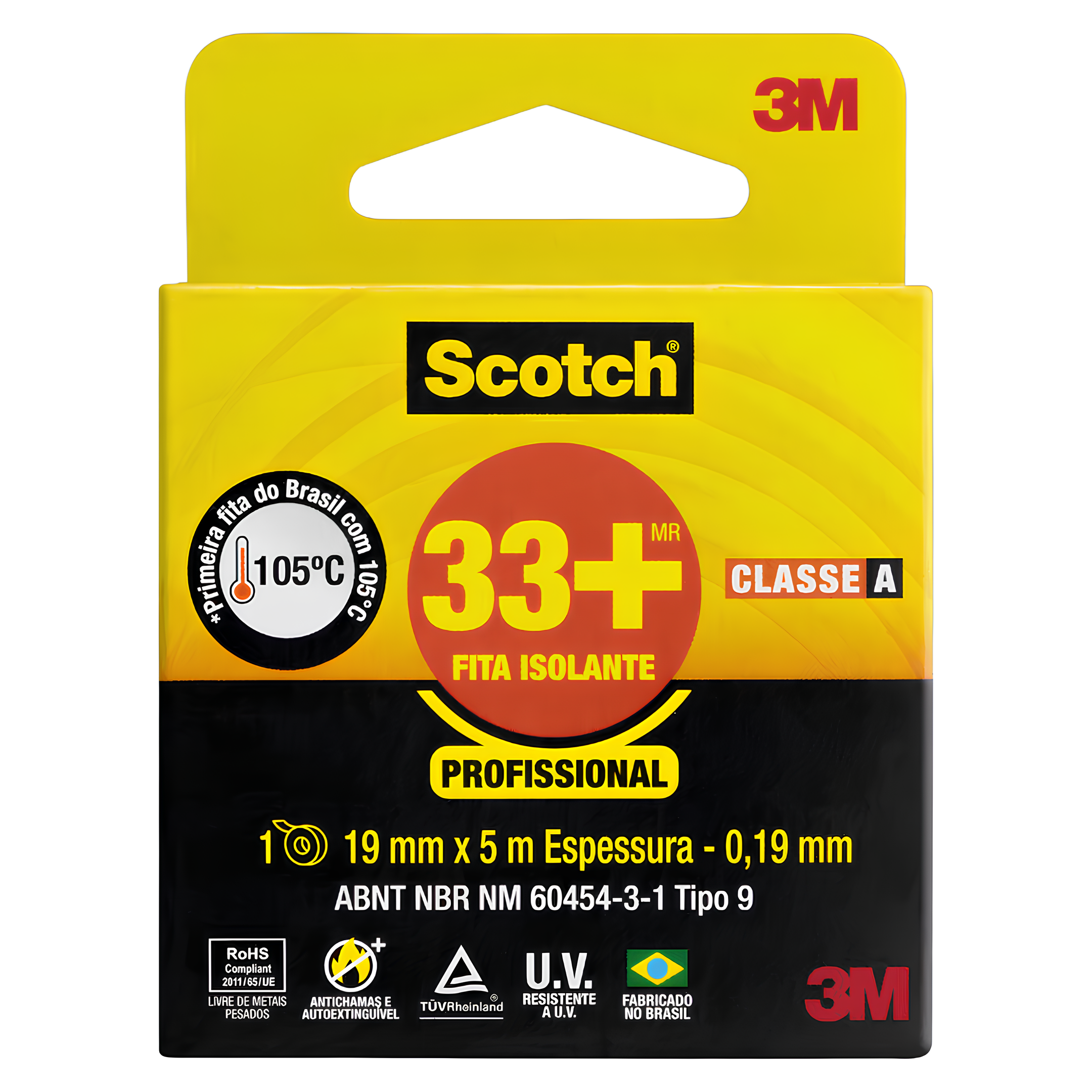 Fita Isolante Profissional Scotch 33 + 19MM x 5M 3M