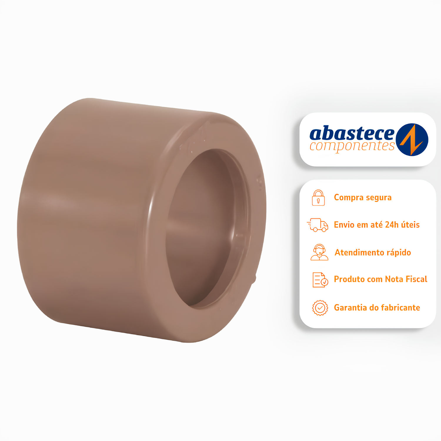 Bucha De Redução Soldável Longa 60X50mm Pvc Marrom 11536 Amanco