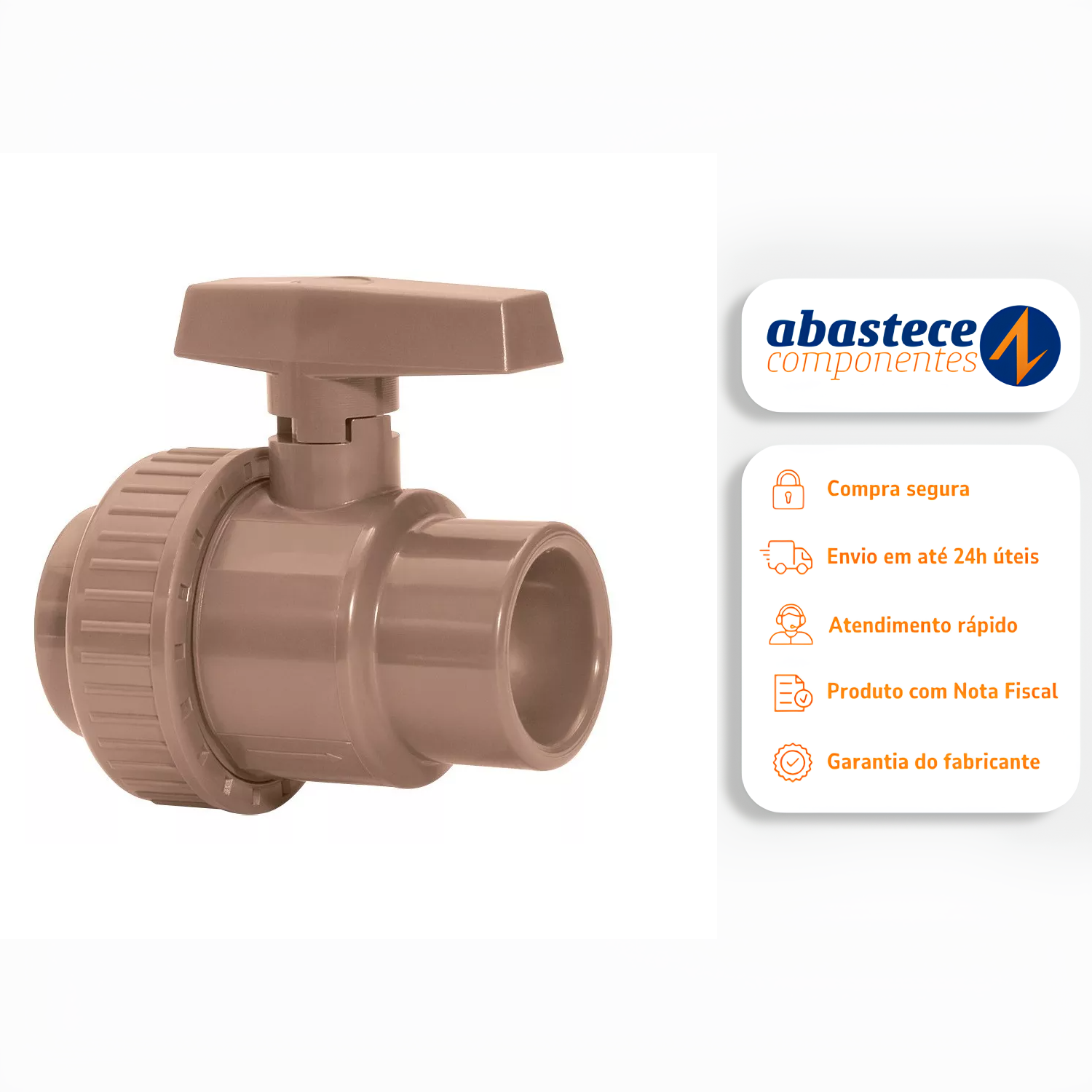 Registro de Esfera Soldável 60Mm Pvc Marrom 11797 Amanco