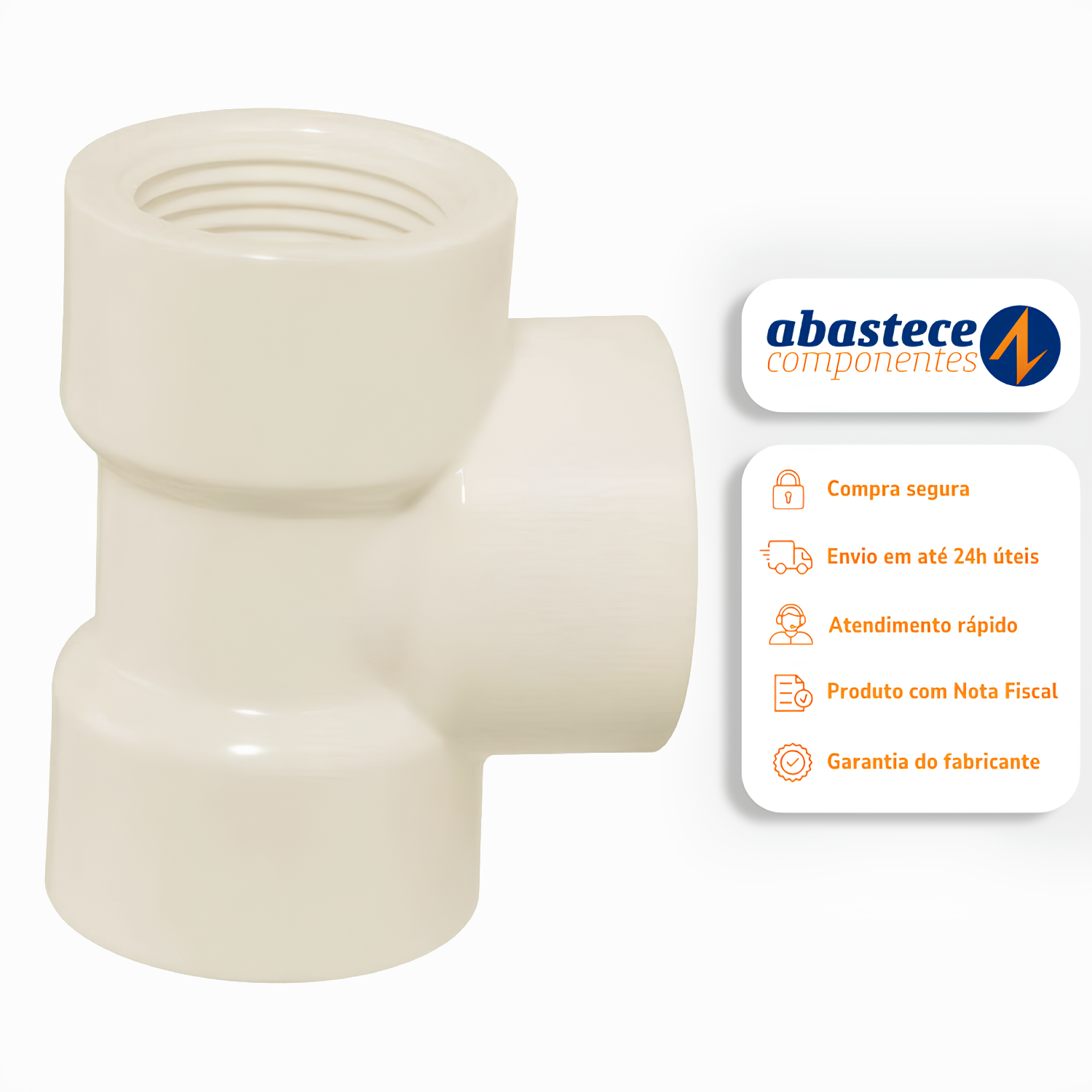 Tê Roscável 1/2 Pvc Branco 11831 Amanco