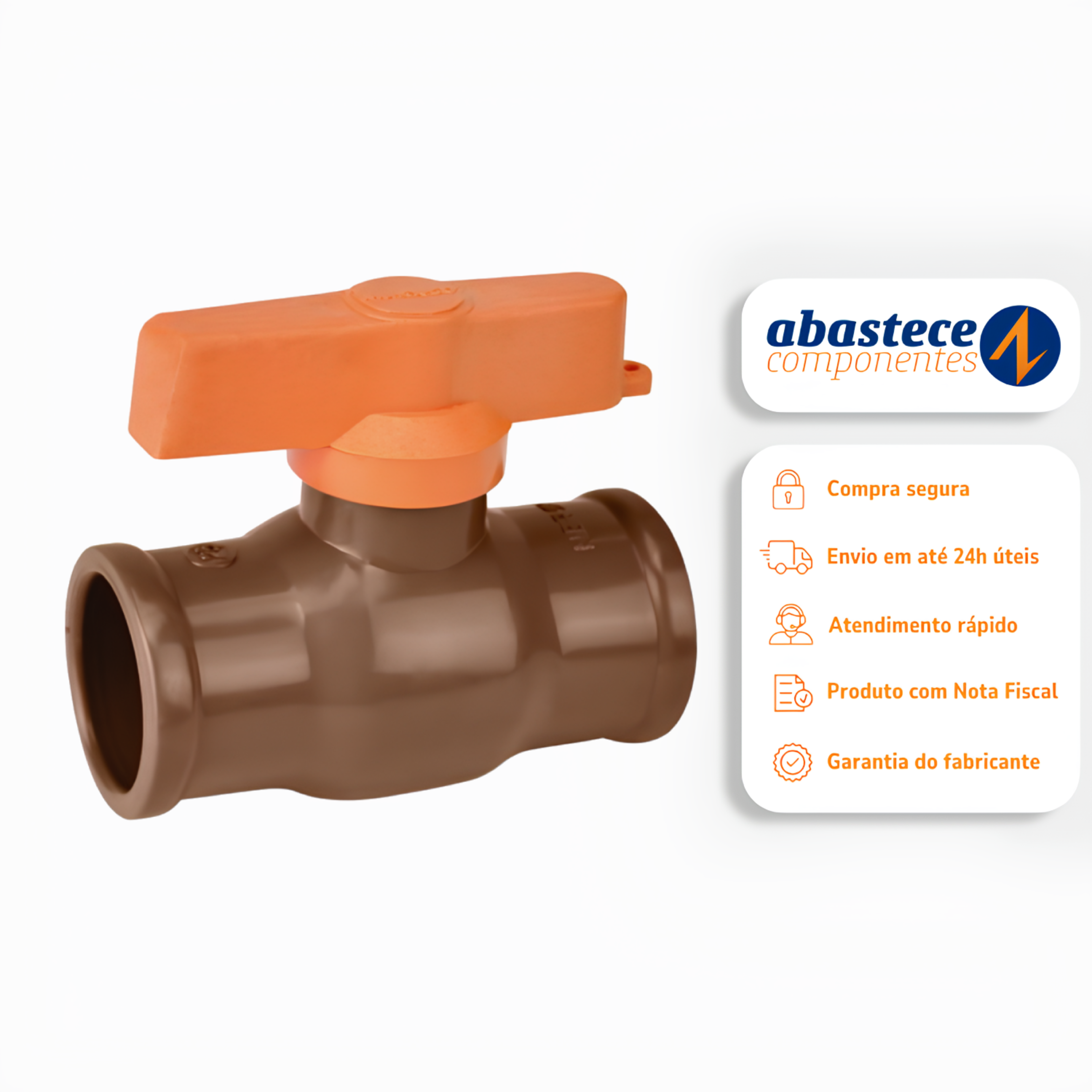 Registro de Esfera Soldável 50Mm Pvc Marrom 97428 Amanco