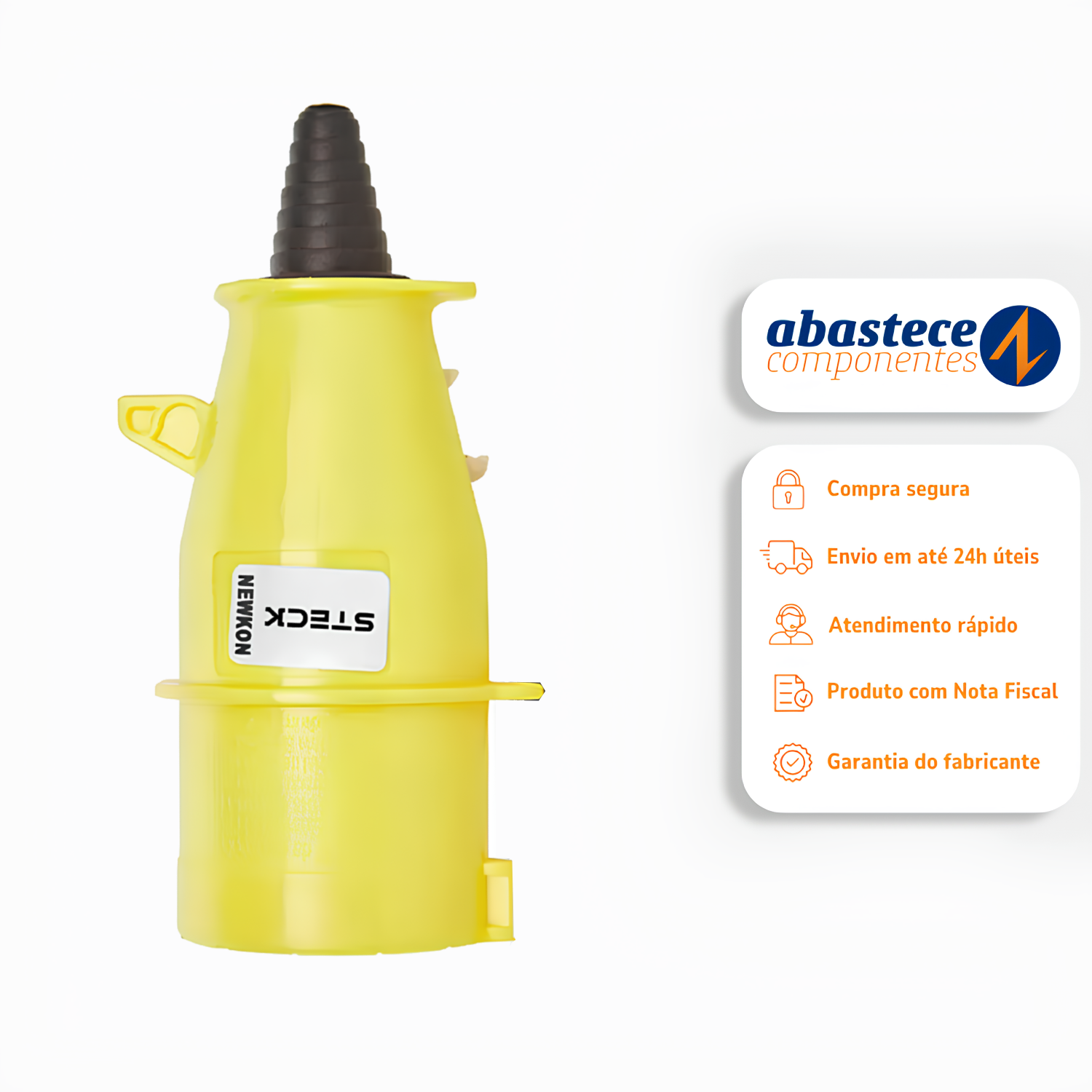 Plugue 3p+t 16a 110/130v Amarelo S4074 Steck