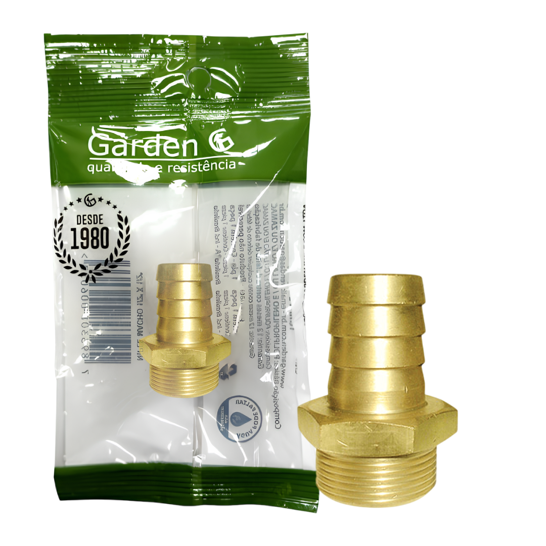 Espigão Fixo Em Latão Rosca Macho Npt 3/4X3/4 11116G Garden