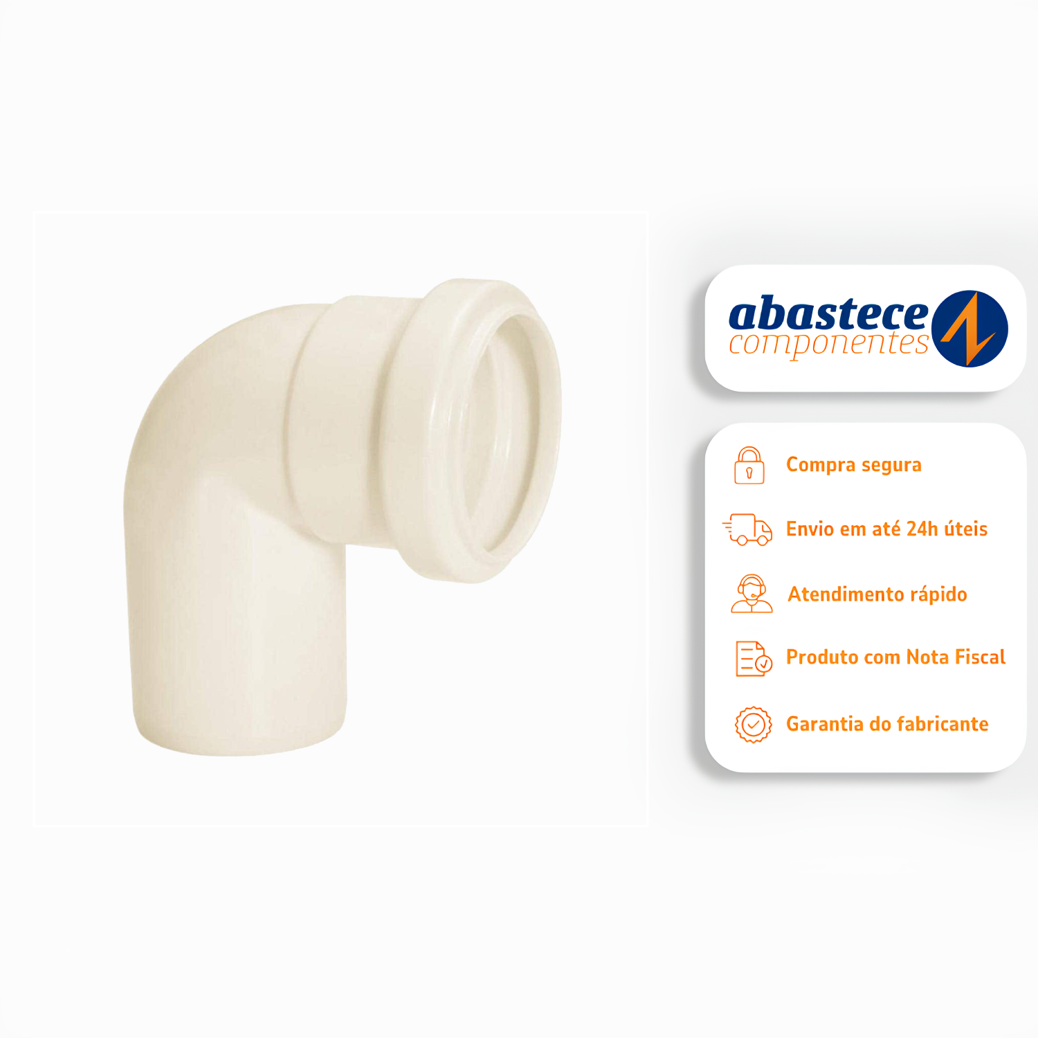 Joelho 90° Esgoto Série Normal DN100 Pvc Branco 11655 Amanco